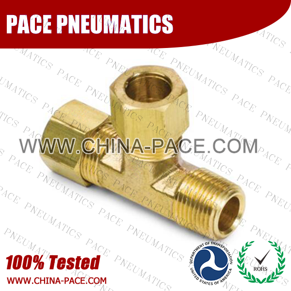 Forged Male Run Tee Compression fittings, Brass connectors, Brass Pipe Joint Fittings, Pneumatic Fittings, Air Fittings